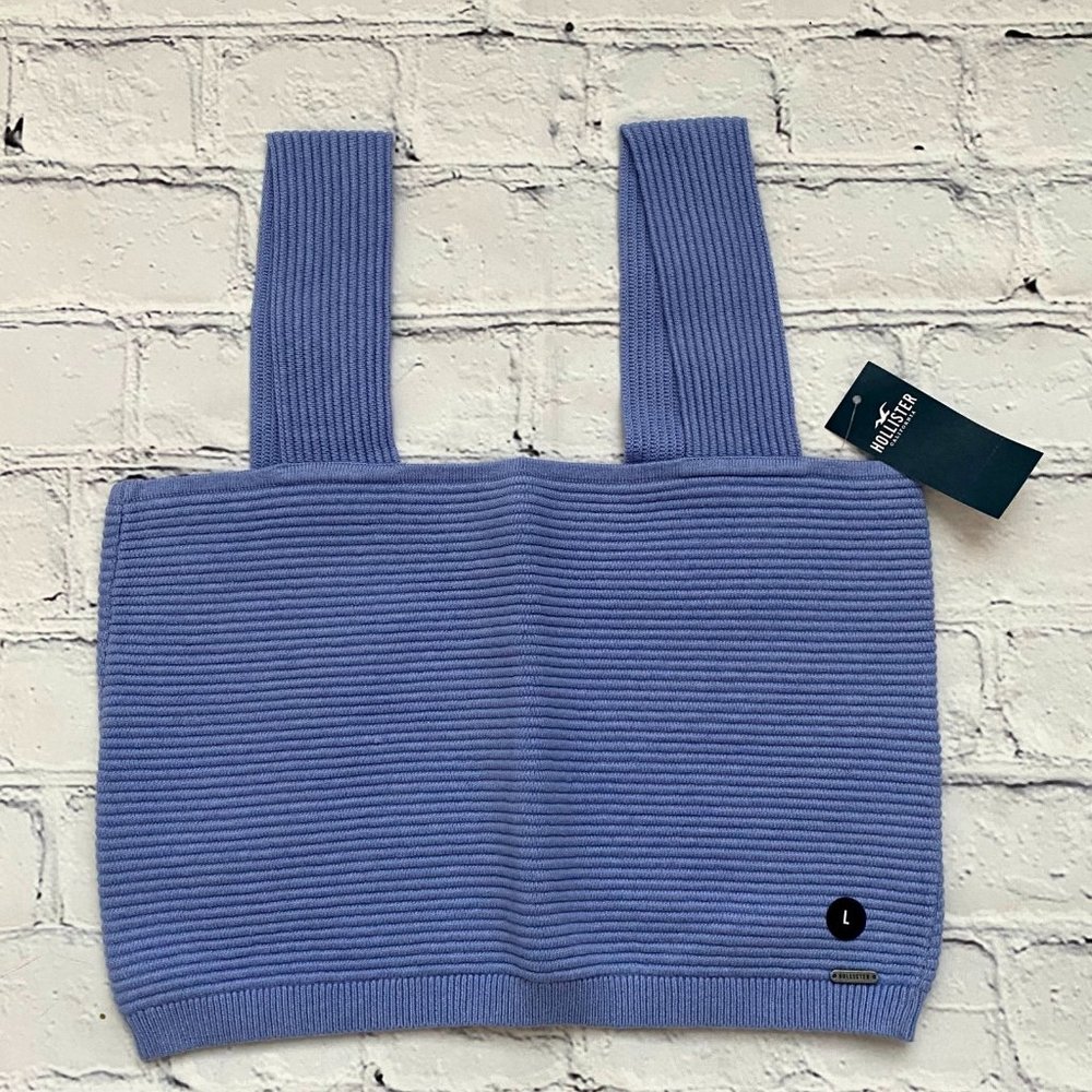 Hollister Ribbed Square-Neck Crop Tank - Picture 1 of 8